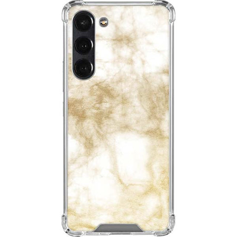 Gold and White Marble Galaxy S24 FE Clear Case
